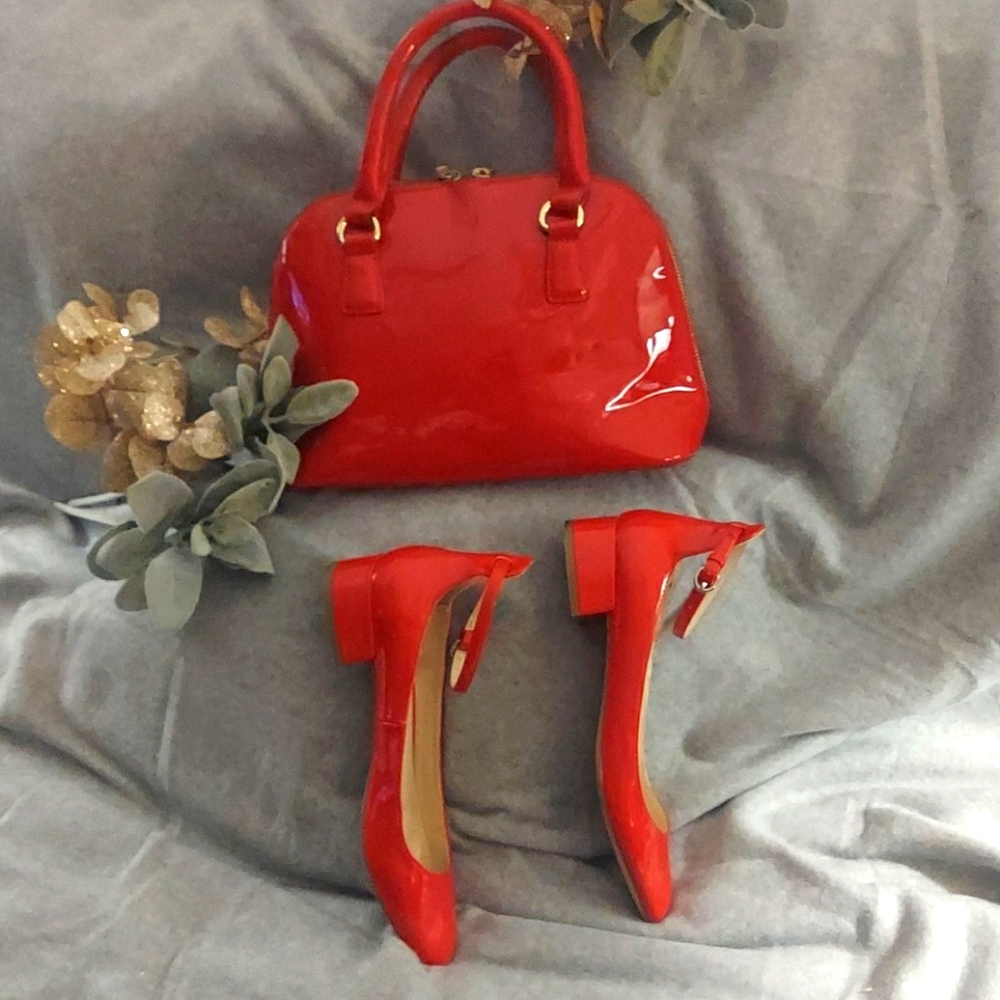 Red purse and shoes